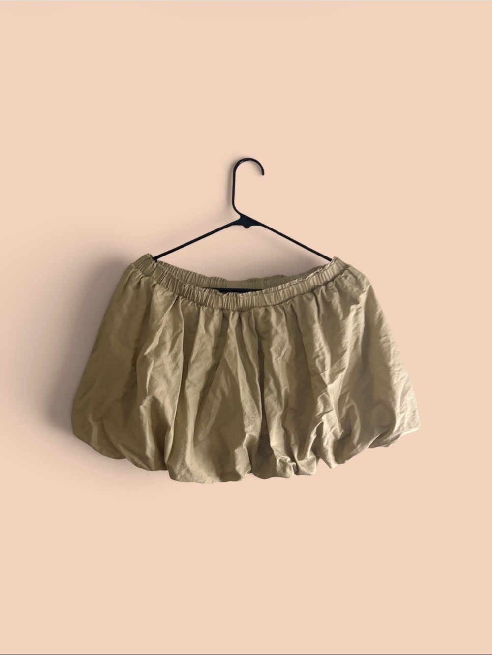 Women's Puff Mini Skirt in tan